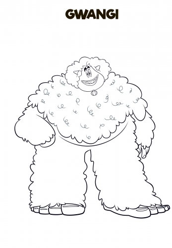 Раскраска снежного человека из мультфильма Смолфут