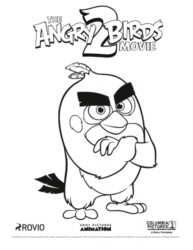 Раскраска Angry Birds 2 в кино Ред