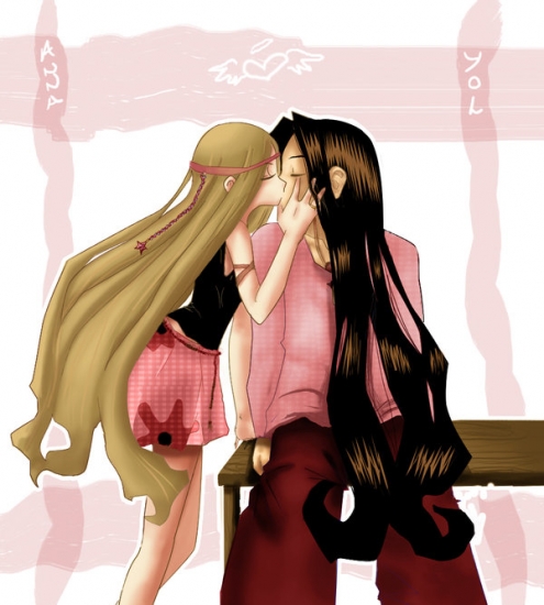 Поцелуй взрослых Йо и Анны