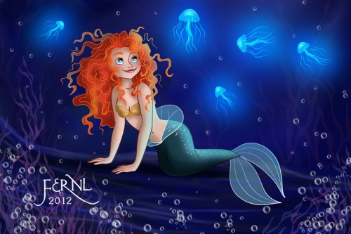 Принцесса мерида русалка и волшебные огоньки - медузы