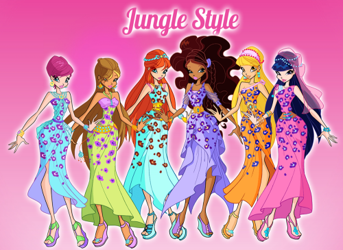 Винкс Клуб 6 сезон коллекция нарядов Jungle Style