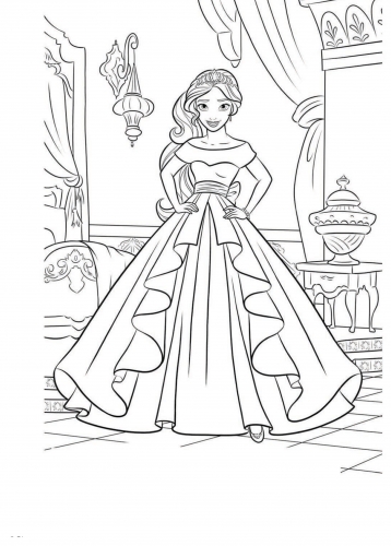 Картинка раскраска с Еленой - принцессой Авалора