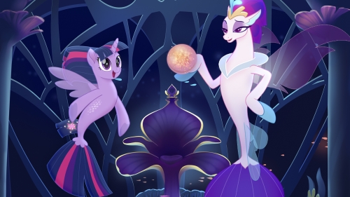 Мой маленький пони в кино: принцесса Искорка русалка и королева Ново