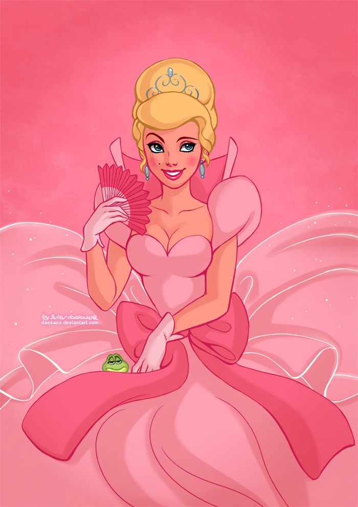 Принцесса диснея в розовом платье