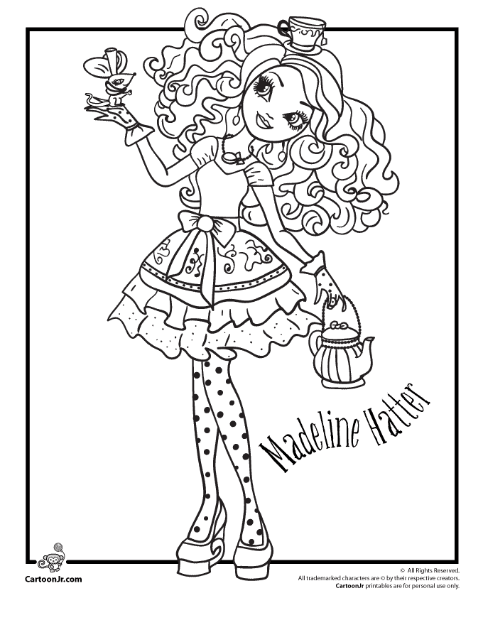 maddy hatter coloring pages - photo #6