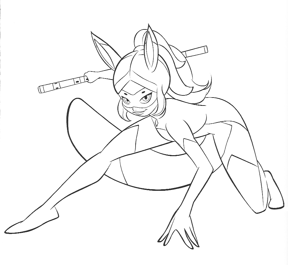 Леди Баг и Супер Кот спер героиня Аля Рена Руж - Раскраски Леди Баг и