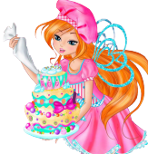 Винкс Блум и торт на день рождения