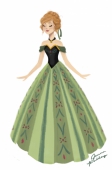 Принцесса Анна в платье для коронационного дня