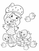 Раскраска Шарлотты Землянички и маленьких ягодок