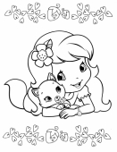 Раскраска Шарлотты Землянички и её кошки