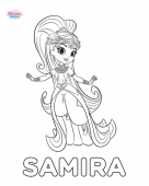 Раскраски Шиммер и Шайн принцесса Самира