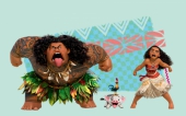 Моана и Мауи веселая фоновая картинка