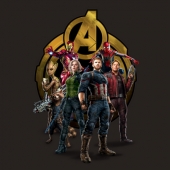 Мстители: Война бесконечности официальный арт со Стражами Галактики, Человеком Пауком, Железным Человеком, Черной Вдовой, Стражами Галактики