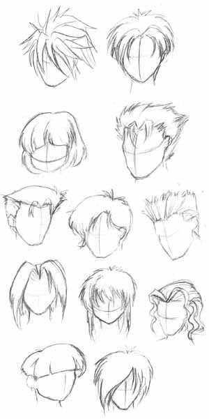 Как нарисовать волосы в стиле аниме