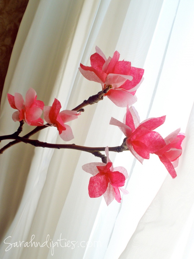 Поделки: цветущая веточка сакуры