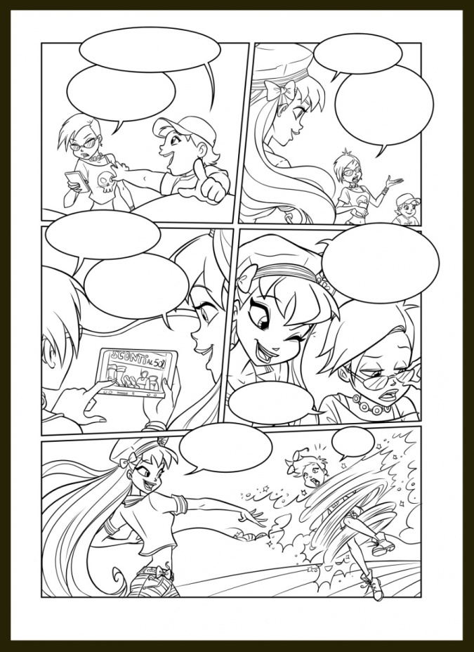 Раскрашенный комикс Винкс 112 и лайнарт от Rosa La barbera