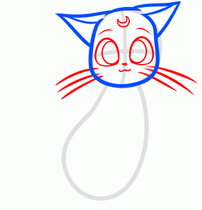 Рисуем кошку Луну из аниме Сейлор Мун