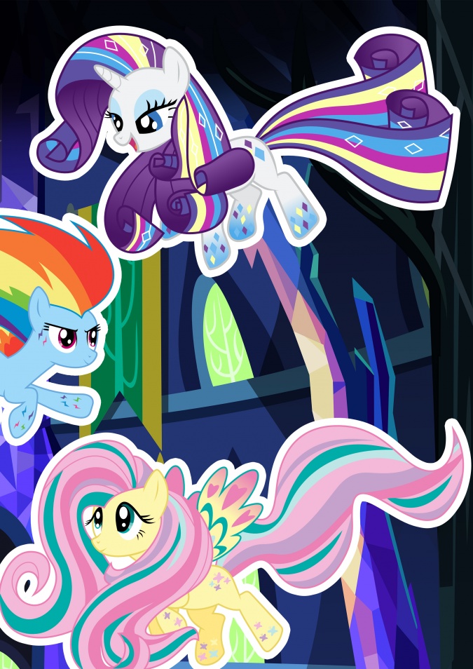 Дружба это Чудо: Плакат с радужными пони и тронным залом