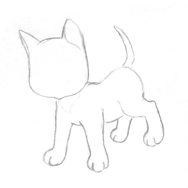 Урок рисования котенка