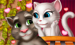 Игра Говорящие Друзья: Поцелуи кошки Анжелы и кота Тома