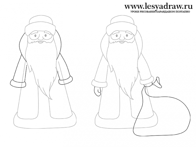 Как нарисовать Деда Мороза