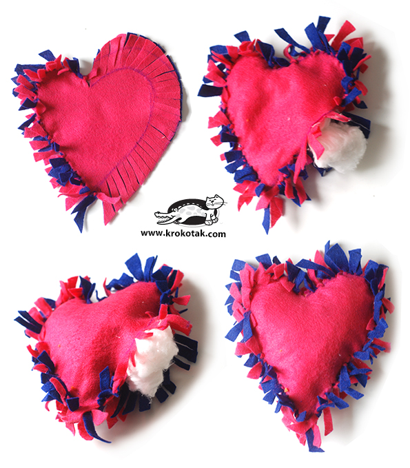 Поделки: Подушка в форме сердца, которую не нужно шить