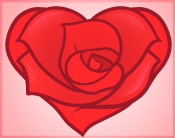 Как нарисовать розу в форме сердца