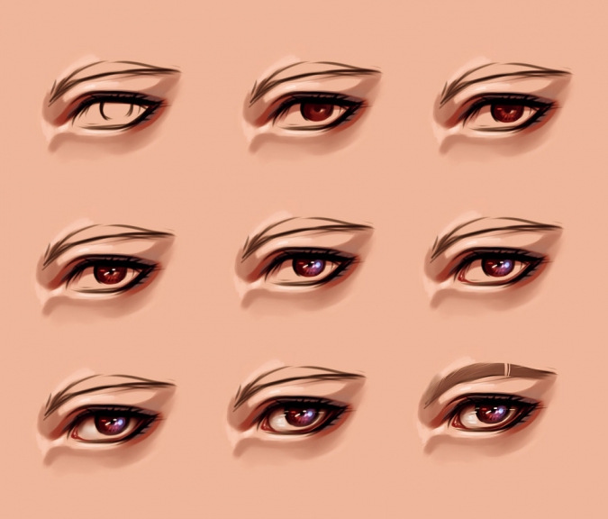 Рисование: Примеры поэтапного рисования (покраски) глаз