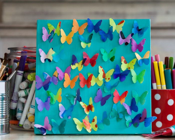 Поделки для девочек: Объемная картина с бабочками