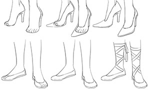 Как рисовать разную обувь