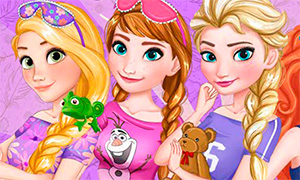 Игра Дисней Принцессы: Пижамная вечеринка у Эльзы