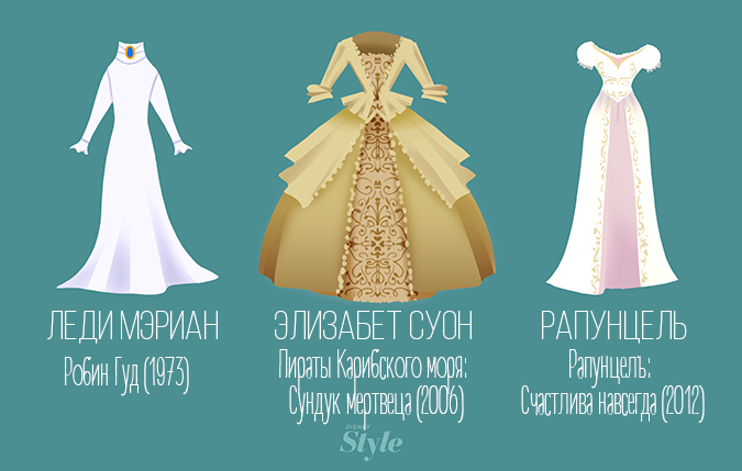 Свадебные платья героинь Дисней: Илюстрации