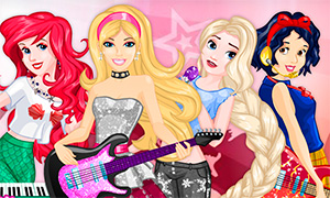 Игра: Барби в рок группе Дисней Принцесс