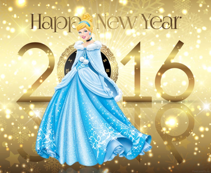 Новогодние открытки 2016 Дисней Принцессы
