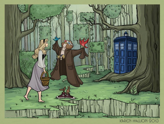Герои Дисней и Доктор Кто: Красивые иллюстрации