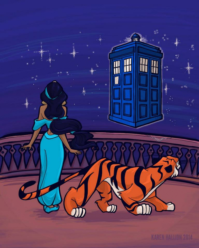 Герои Дисней и Доктор Кто: Красивые иллюстрации