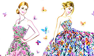 Кокетливые и изящные цветочные фэнш иллюстрации Sunny Gu