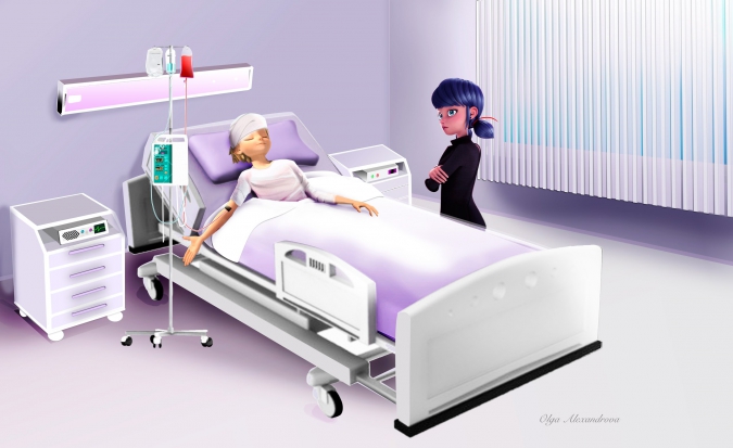 Адриан и Маринет в больнице