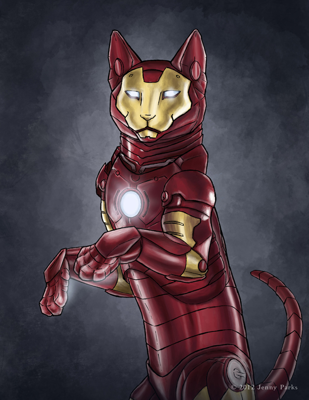 Кот Железный Человек - супер герои Марвел