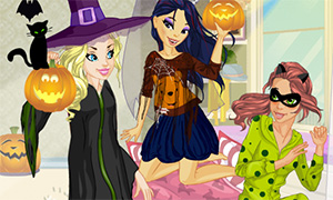 Игра: Одевалка трёх подруг на Хэллоуин