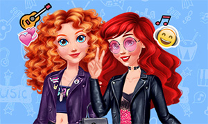 Игра: Ариэль и Мерида - Две рыжие принцессы на рок концерте