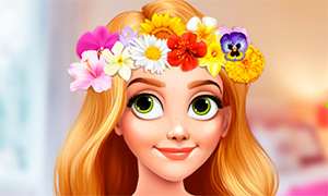Игра: Макияж и цветочная корона для Рапунцель