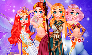 Игра: Принцессы превращаются в волшебных созданий - фею, русалку, эльфа и кентавра