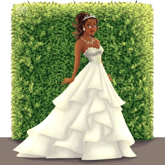 Тиана в свадебном платье