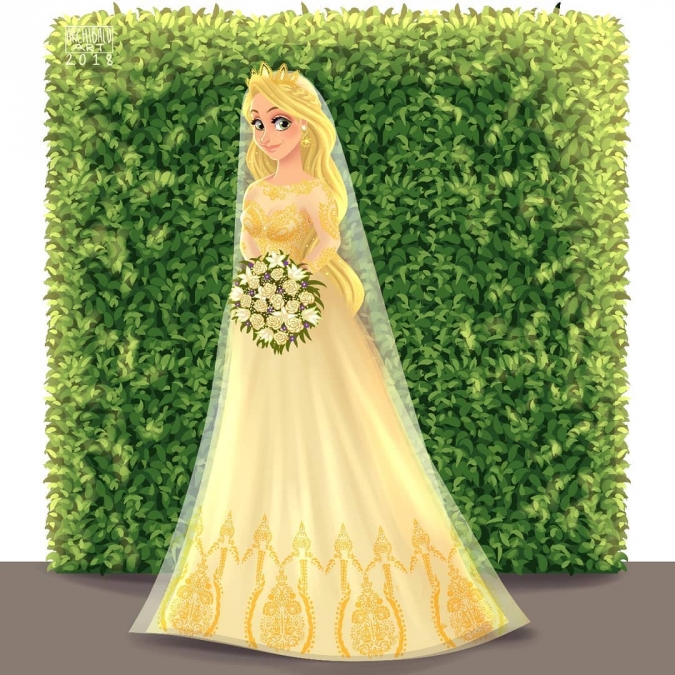 Рапунцель в свадебном платье
