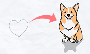 Как рисовать собак: Рисуем корги из сердечка