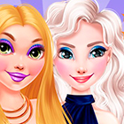 Игра: Вечерний макияж и наряды для Эльзы, Рапунцель и Ариэль