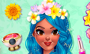 Игра: Весенний салон красоты с макияжем, одевалкой и короной из цветов