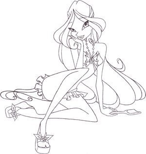 Раскраска Флора на пляже