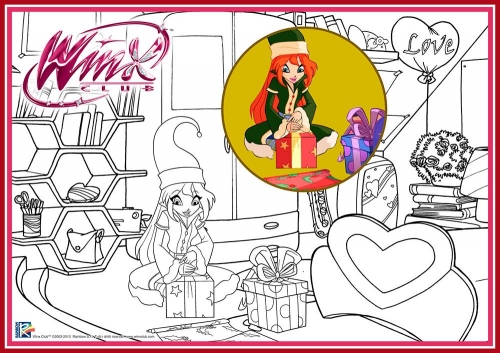 Новогодняя раскраска с Блум